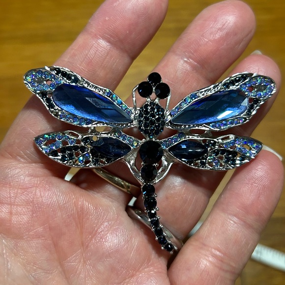 Jewelry - 3/$25 Silver and Blue Dragonfly Brooch